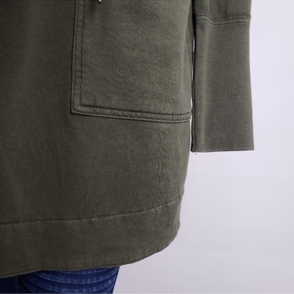 Free People oversized embroidered jacket cardigan with hood size medium green - Picture 5 of 11